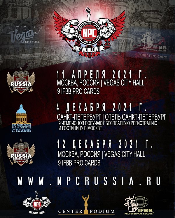 Афиша соревнований NPC Worldwide Russia